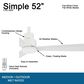 Minka-Aire Simple 52" Indoor/Outdoor Ceiling Fan in Flat White, , large