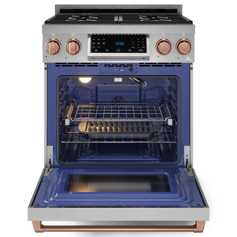 Thor Kitchen Gordon Ramsay 4.55 Cu. Ft. 30&quot; Professional Natural Gas Range with Rose Gold Handle Kit in Stainless Steel, , large