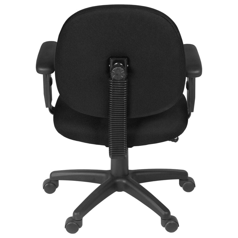 Regency Global Sourcing Comfort Series Swivel Computer Task Chair with Adjustable Arms in Black, , large