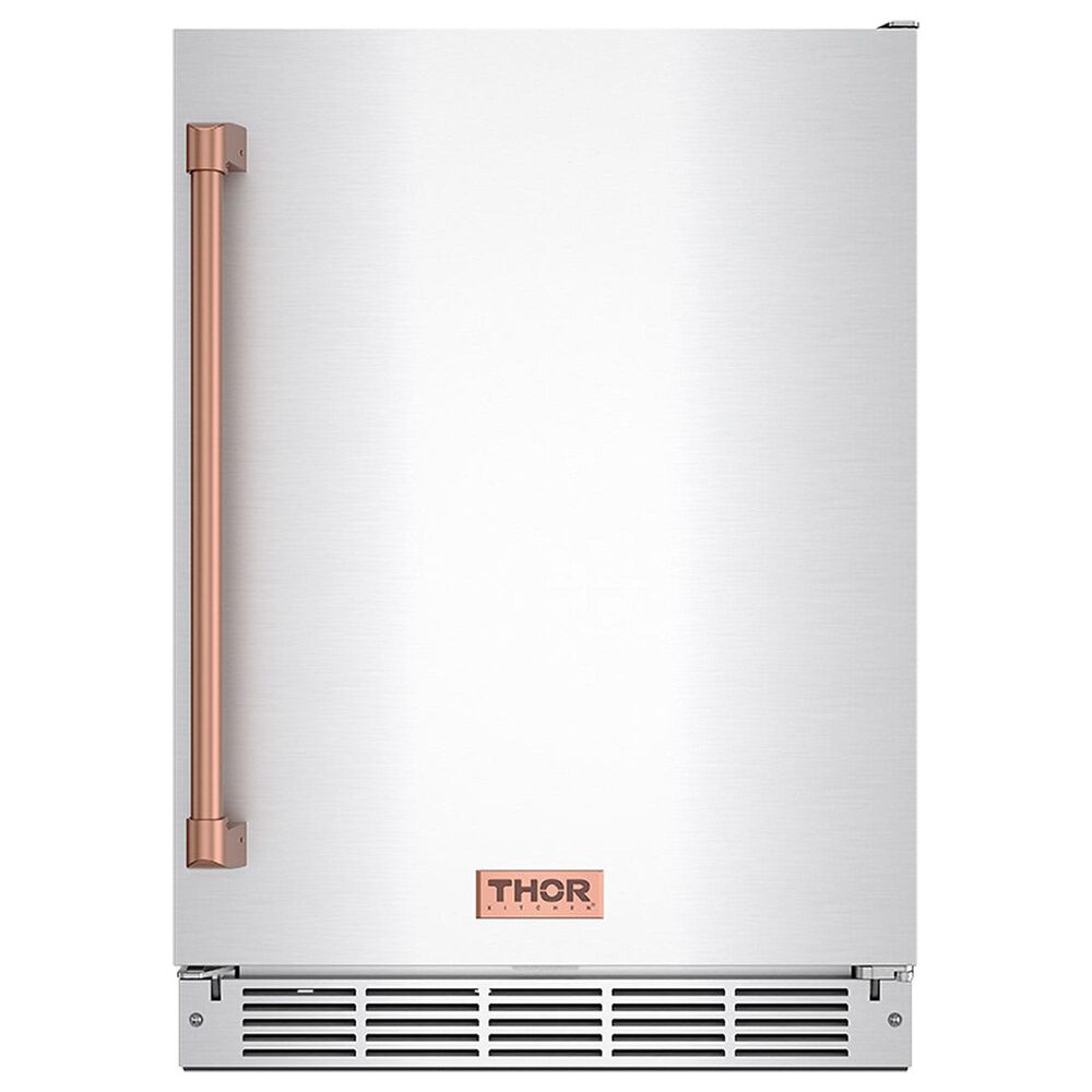 Thor Kitchen Gordon Ramsay 5 Cu. Ft. Outdoor Undercounter Beverage Cooler with Rose Gold Handle Kit in Stainless Steel, , large