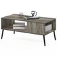 HOMLUX 2-Tier Mid-Century Modern Coffee Table in French Oak, , large