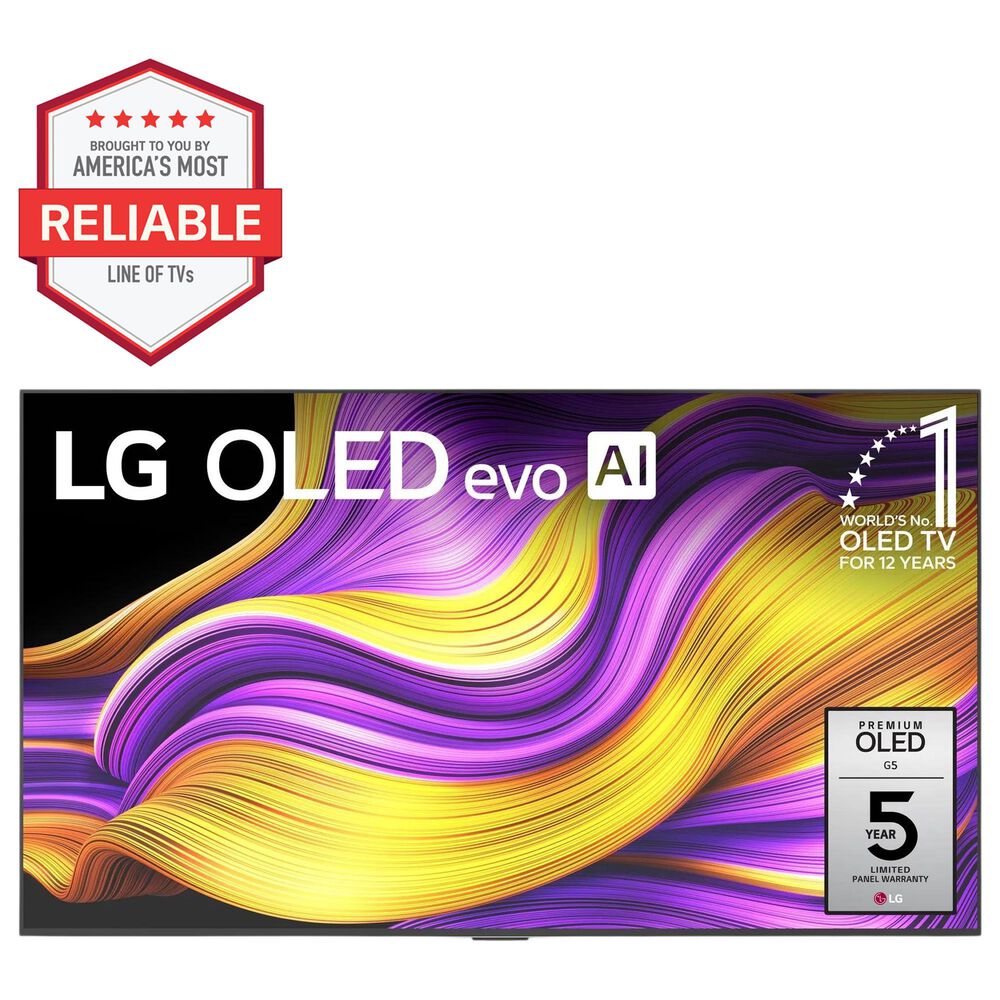 LG 55" Class G5 Series OLED evo AI 4K with Supplied Wall Mount in Black - Smart TV, , large