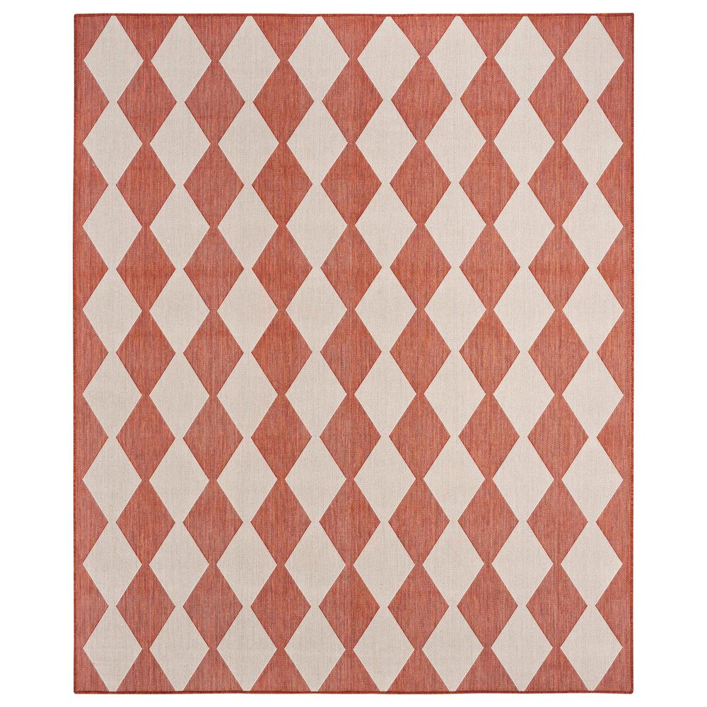 Nourison Positano Geometric Terracotta 6&#39; x 9&#39; Indoor/Outdoor Area Rug, , large