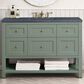 James Martin Vanities Breckenridge 48" Single Bathroom Vanity in Smokey Celadon with 3 cm Charcoal Soapstone Quartz Top and Rectangular Sink, , large