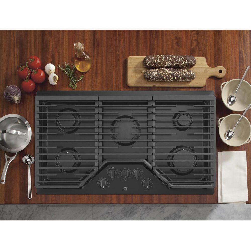 GE Appliances 36" Built-In Gas Cooktop with 5 Burner in Black, , large