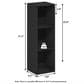 HOMLUX 3-Tier Bookcase Open Multipurpose Display Rack with Adjustable Shelves in Blackwood, , large