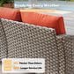 HOMLUX 9-Piece Outdoor Wicker Conversation Set in Orange Red, , large