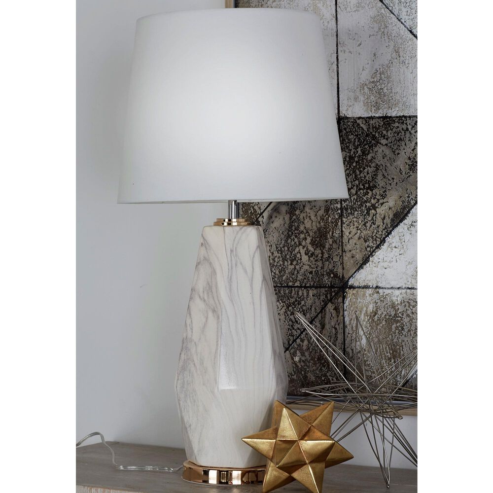 Maple and Jade 30" Table Lamp in White, , large