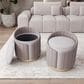 Rta Products Plush Storage Ottoman in Taupe, , large