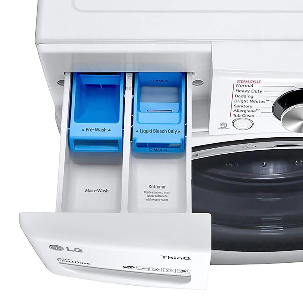 LG 5.0 Cu. Ft. Front Load Washer and 7.4 Cu. Ft. Gas Dryer with TurboWash 360 Laundry Pair in White &#40;Pedestals Sold Separately&#41;, , large