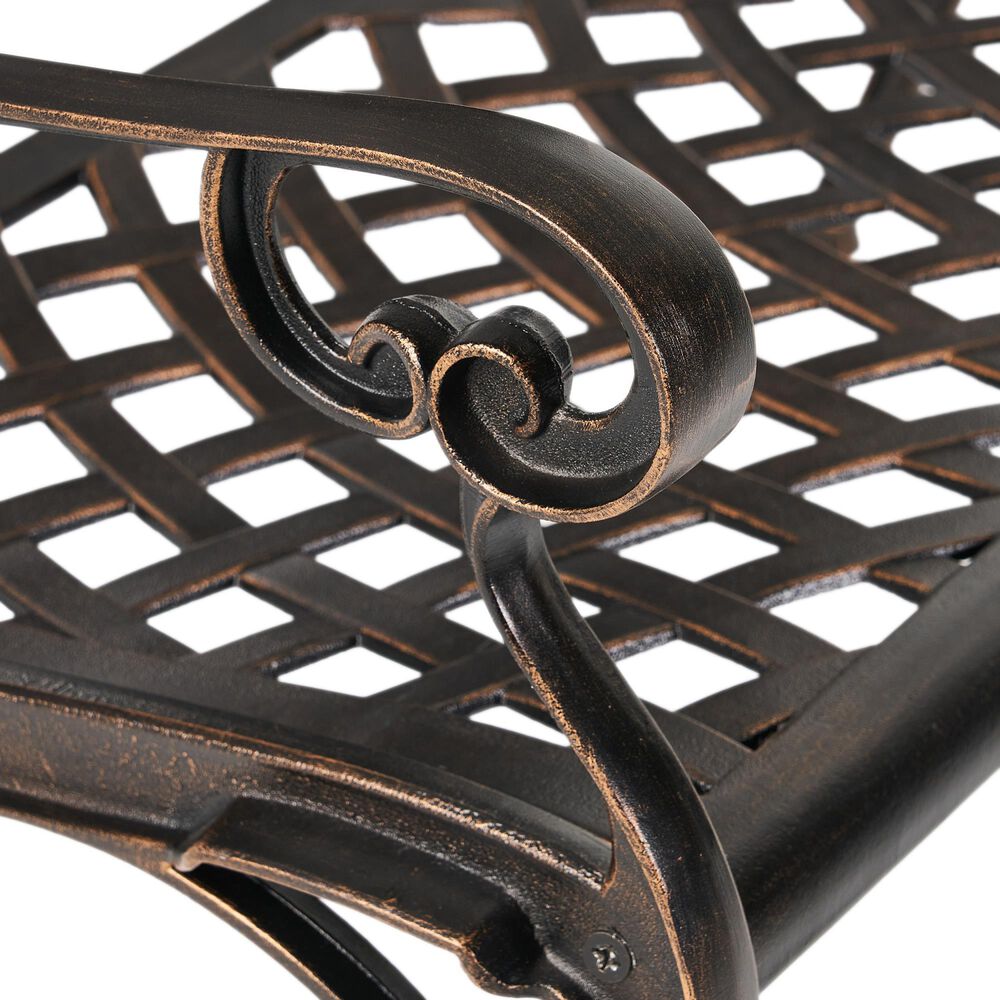 Hearth and Haven Spencer Patio Cast Bench in Copper, , large