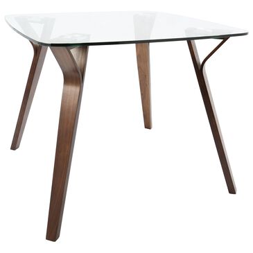 Lumisource Folia Dining Table in Clear/Walnut, , large