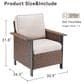 Sunwell Garden Patio Stationary Chair with Brown Frame and Square Armrests in Beige (Set of 2), , large
