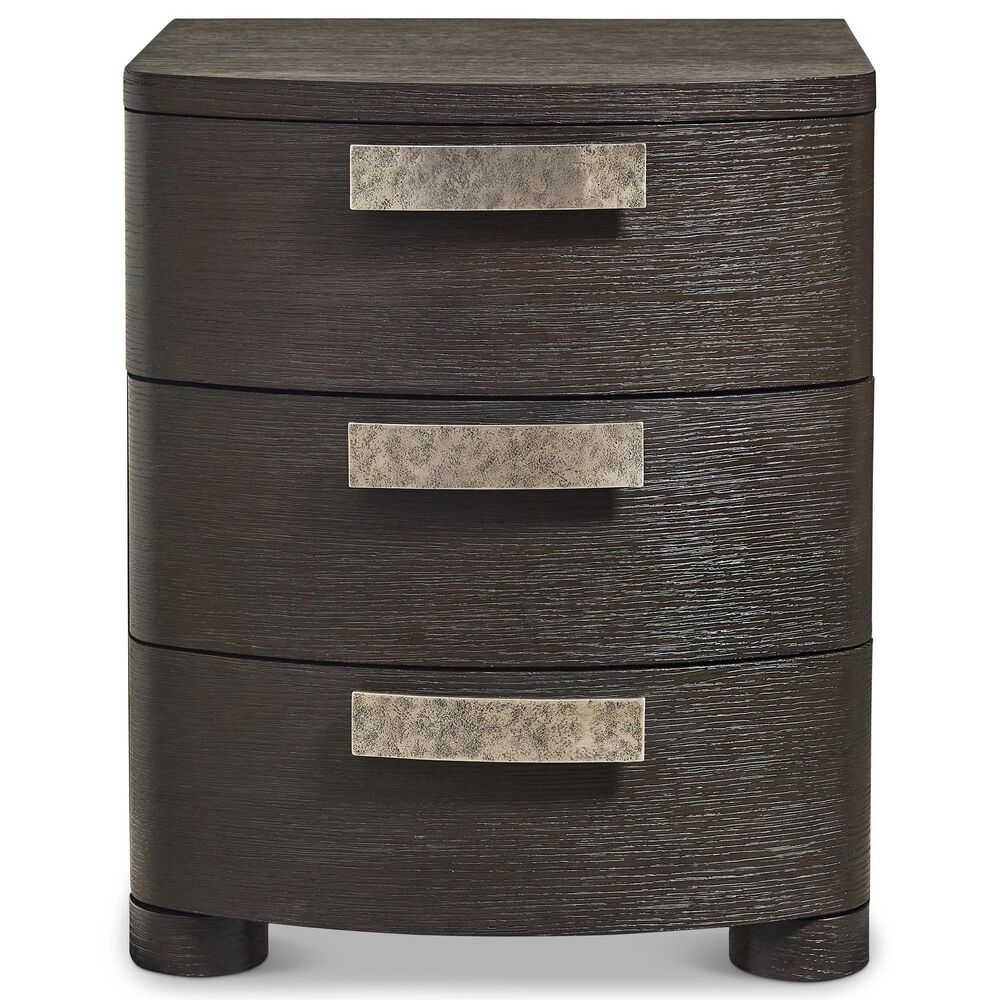 Bernhardt Geneve 24" 3 Drawer Nightstand in Robor and Ferrum with USB Ports, , large