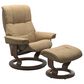 Stressless Mayfair Medium Chair and Ottoman with Walnut Base in Paloma Sand, , large