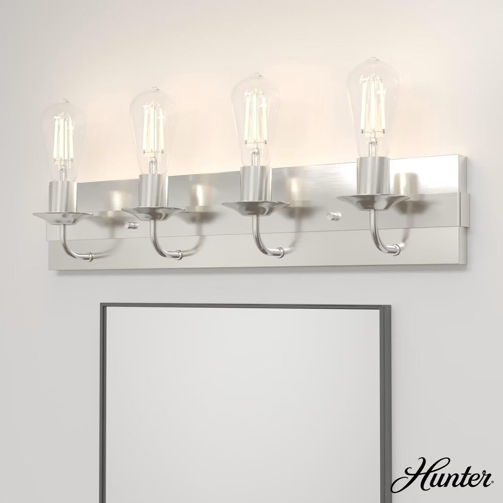 Hunter Perch Point 4-Light Vanity in Brushed Nickel, , large
