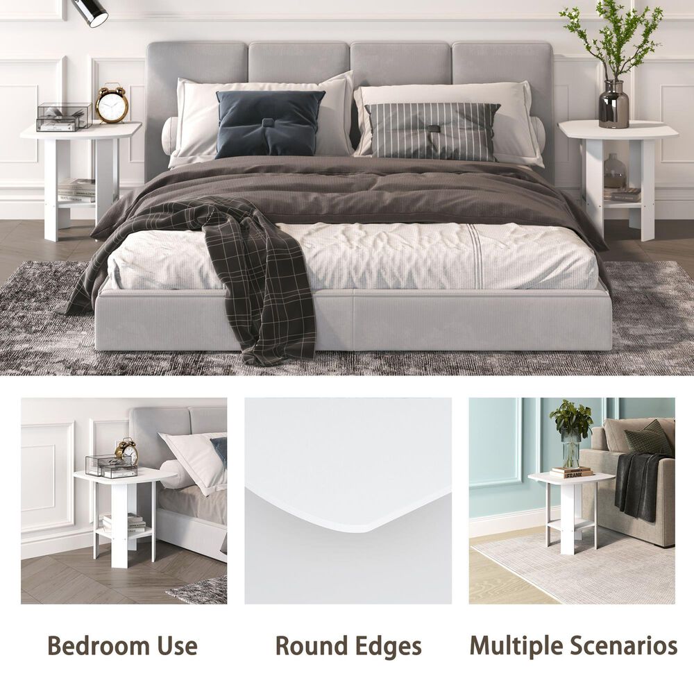 HOMLUX End Table in White (Set of 2), , large