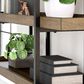 Ashley Montia 76" Bookcase in Light Brown and Gunmetal Gray, , large
