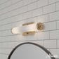 Hunter Holly Grove 18" 2-Light Vanity with Cased White Shade in Alturas Gold, , large