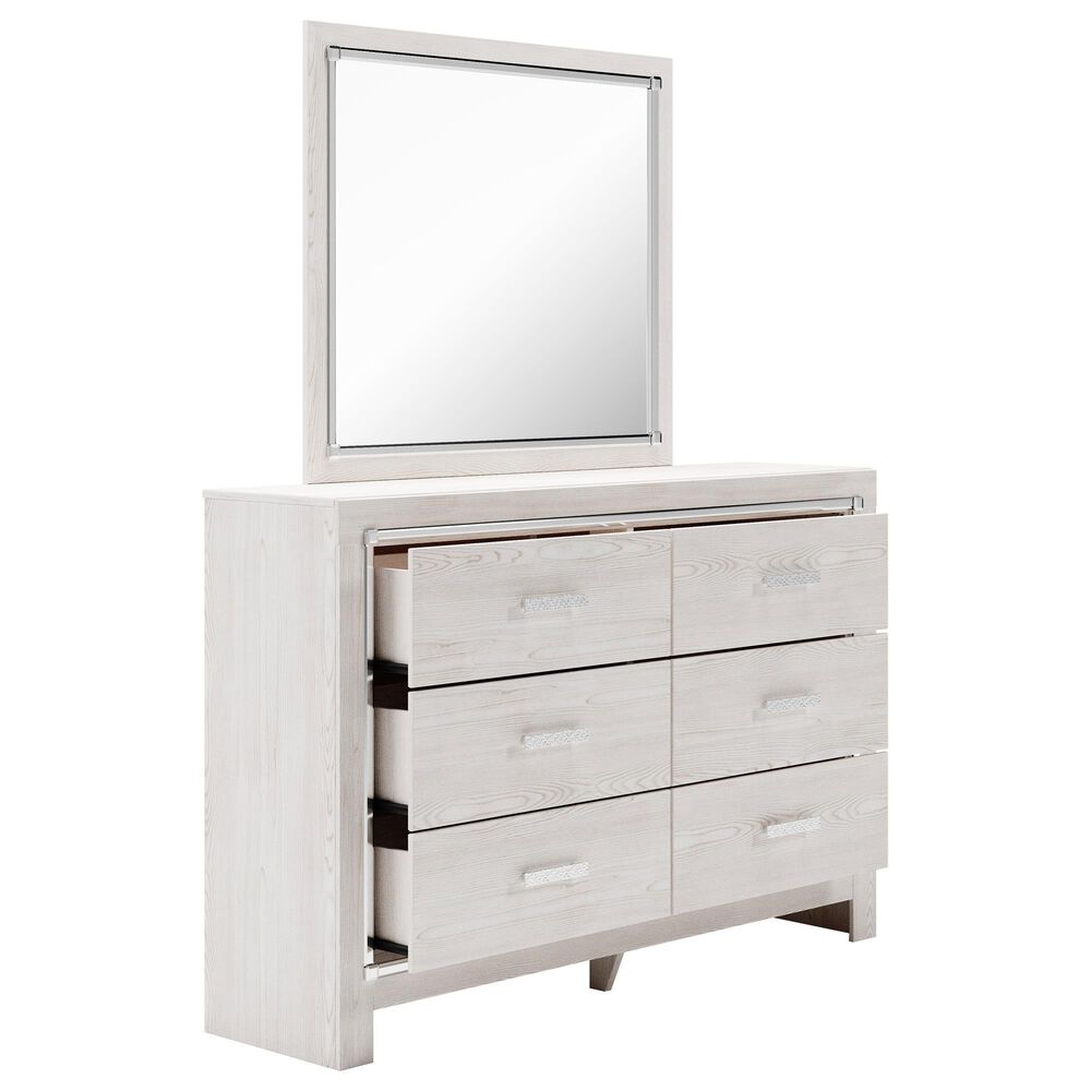 Ashley Altyra 5 Piece Twin Panel Bedroom Set in White with LED Headboard, , large