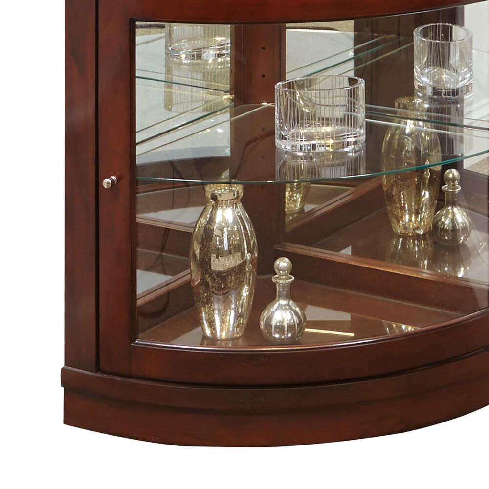 Chapel Hill 5-Shelf Corner Curio in Cherry Brown, , large
