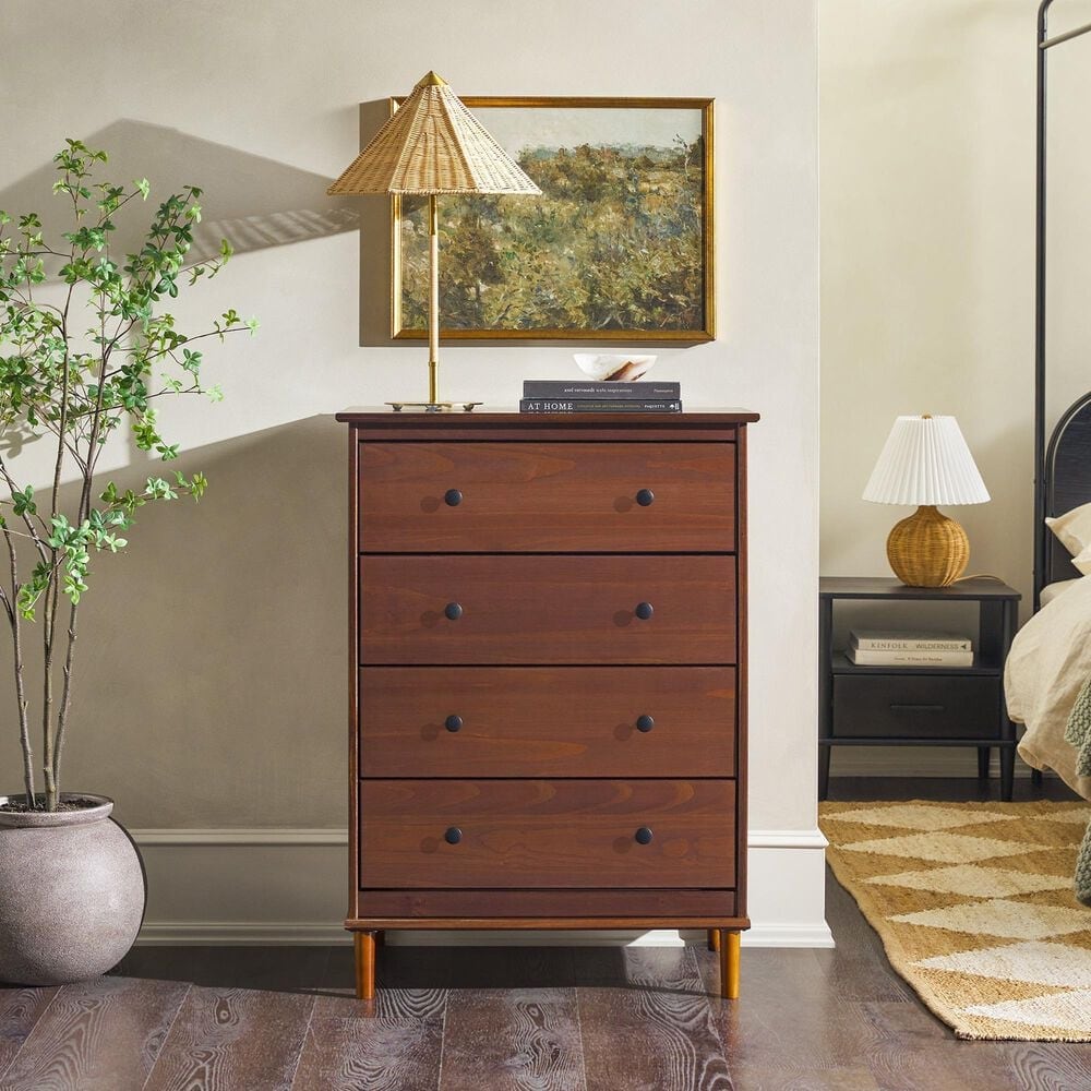 Walker Edison Spencer 4-Drawer Dresser in Walnut, , large