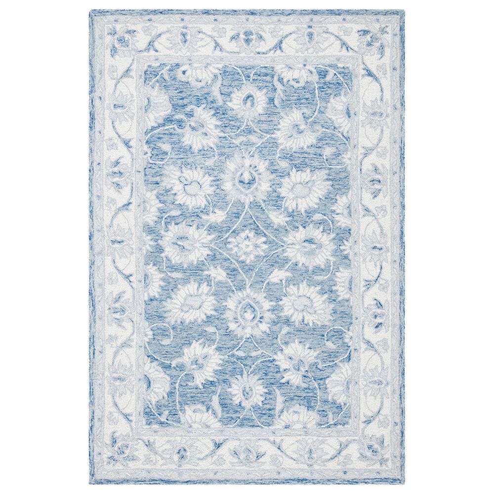 Safavieh Micro-Loop MLP536M 3" x 5" Blue and Ivory Area Rug, , large