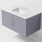 Lexora Home Geneva 36" Single Bathroom Vanity in Dark Grey with 2 cm White Carrara Marble Top and Rectangular Sink, , large