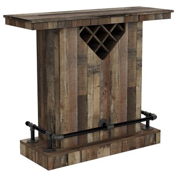Furniture of America Borja Bar Table with Bottle Rack in Reclaimed Barnwood, , large