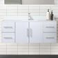 Lexora Home Geneva 48" Single Bathroom Vanity in Glossy White with 2 cm White Quartz Top and Rectangular Sink, , large