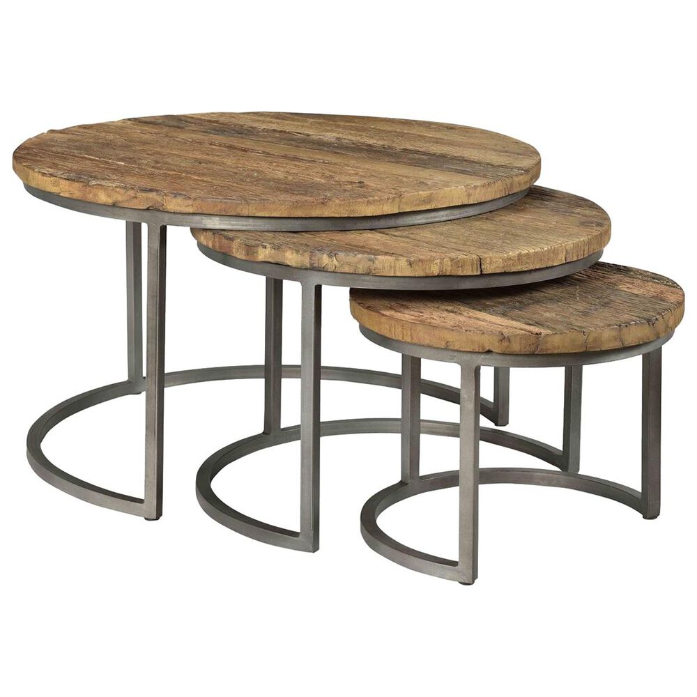 Shannon Hills Tania 3-Piece Set of Nesting Tables in Rustic Saal and Bronze, , large
