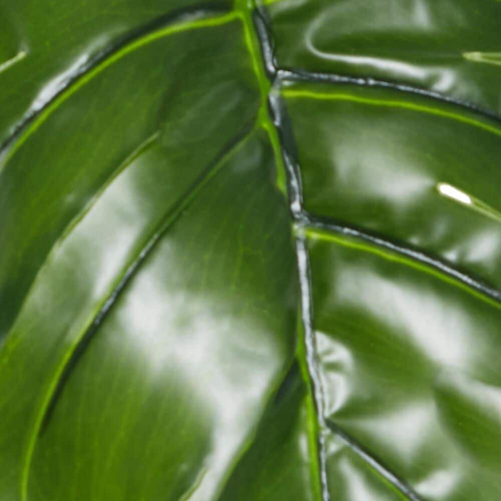 Maple and Jade 48&quot; Indoor/Outdoor Artificial Monstera with Black Plastic Pot in Green, , large