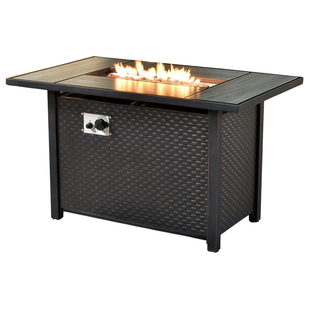 HOMLUX 42" Outdoor Propane Fire Pit Table in Black, , large