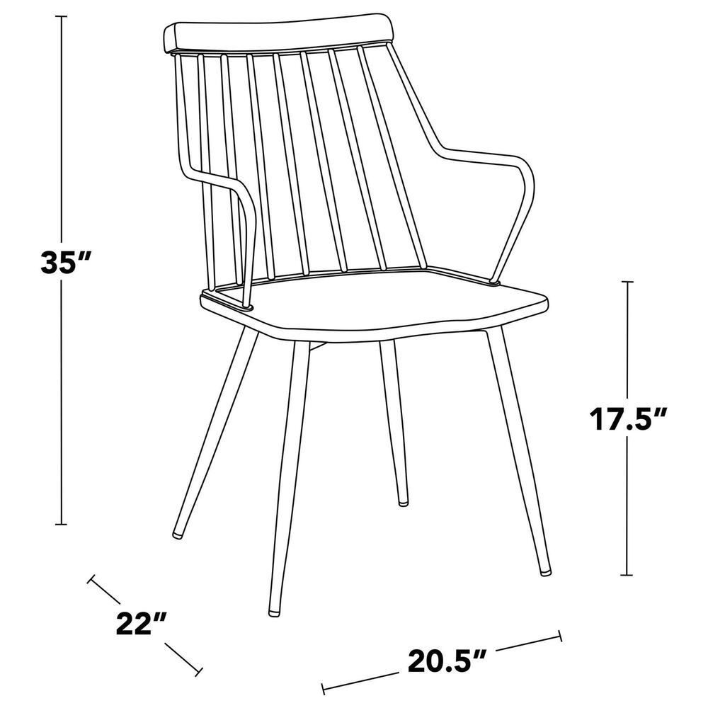 LumiSource Preston Farmhouse Accent/dining Chair in Antique Copper and Whitewashed Wood by LumiSource - Set of 2, , large