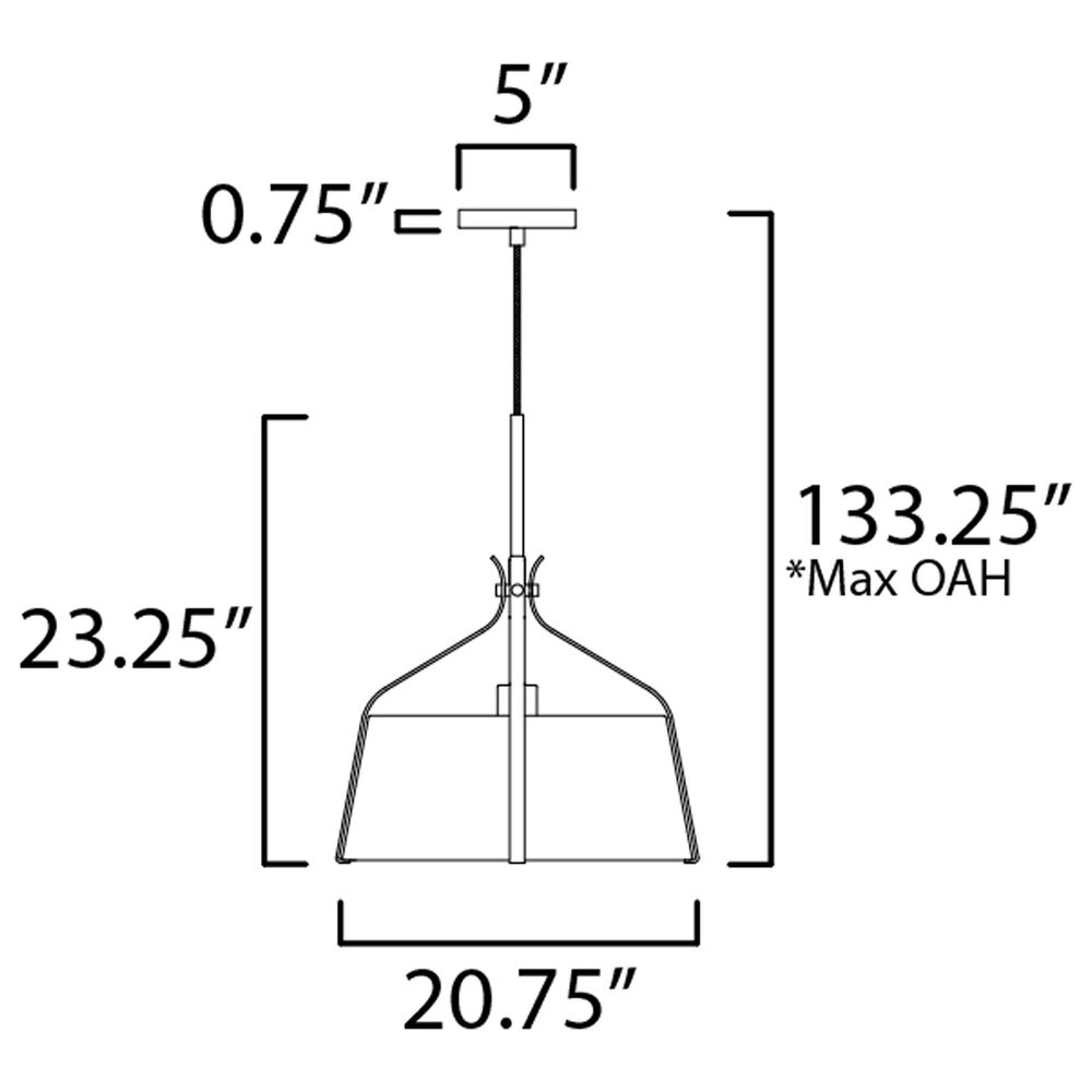 Maxim Lighting Bandera 20" 3-Light Pendant in Dark Bronze, , large