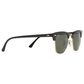 Rayban Glasses Clubmaster Classic Sunglasses with G-15 Green Lenses in Polished Black and Gold, , large