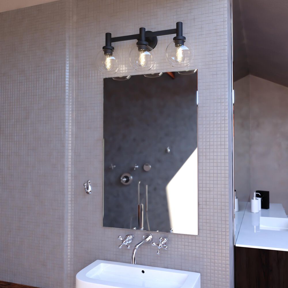 Vaxcel Marshall 3-Light Bathroom Vanity in Matte Black, , large
