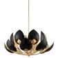 Hudson Valley Lighting Lotus 16-Light Chandelier with Black Shade in Gold Leaf, , large