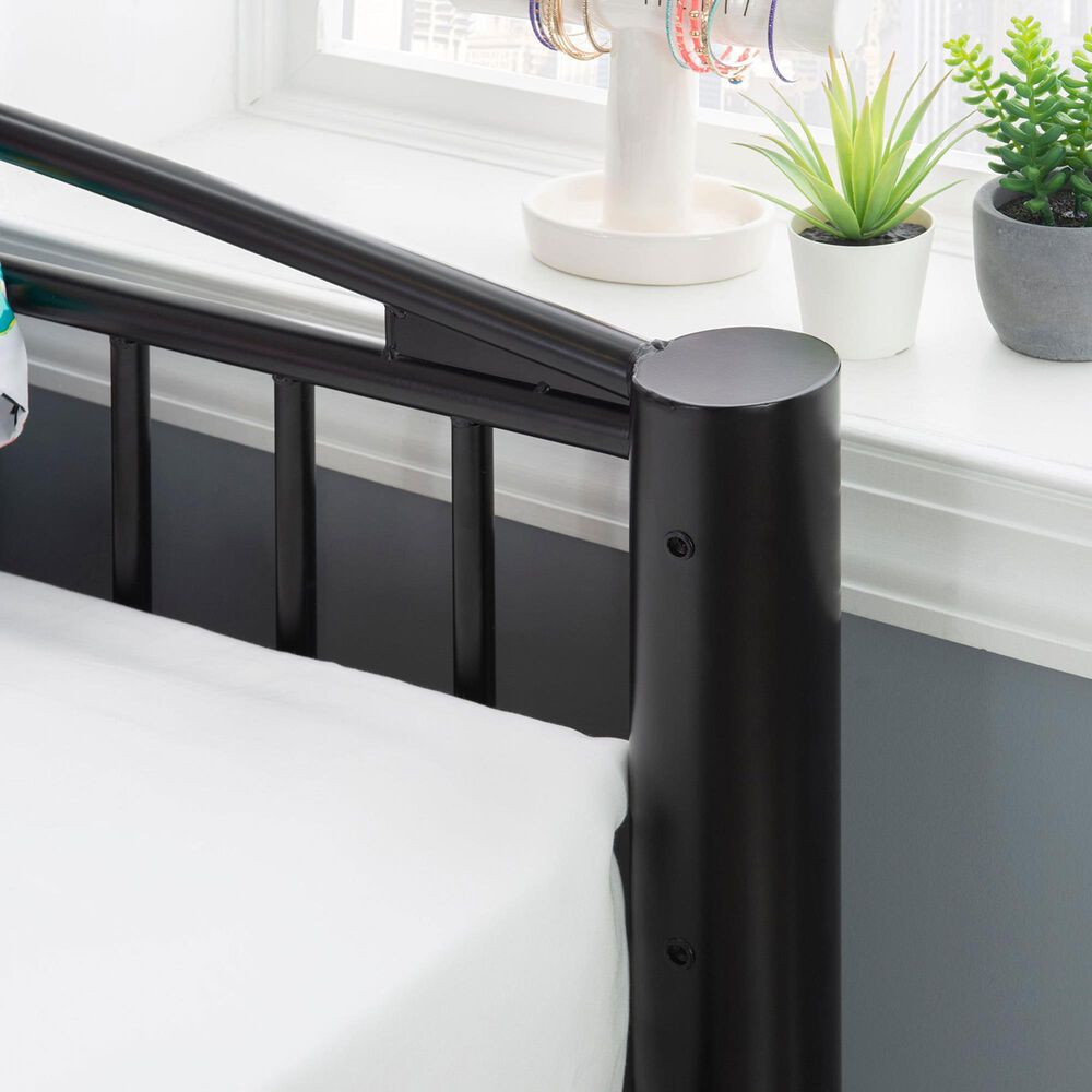 Linon Home Decor Heavy Twin Over Twin Bunk Bed in Black, , large