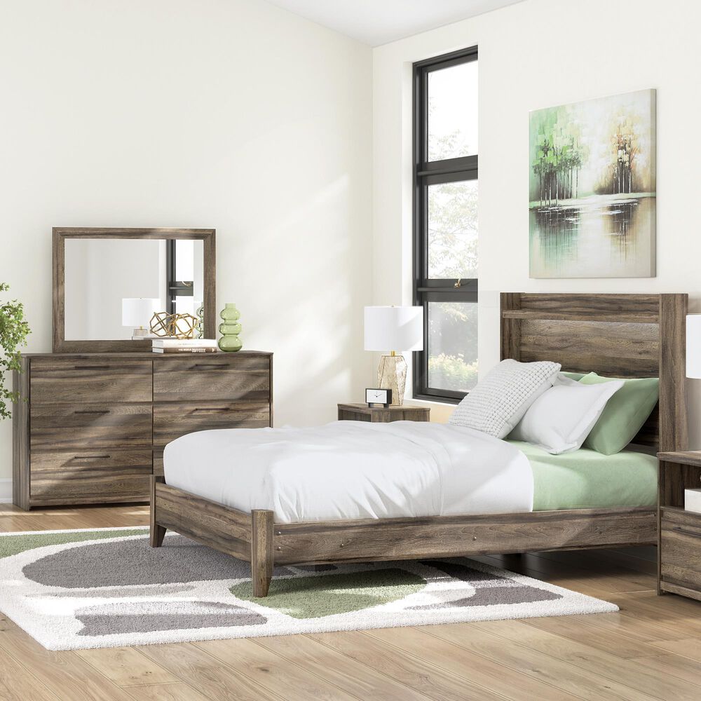 Ashley Elbrim 3-Piece Queen Panel Bedroom Set in Weathered Brown, , large