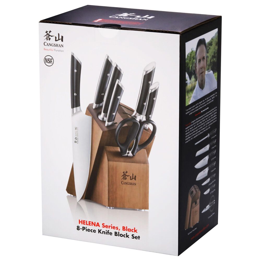 Cangshan Helena 8-Piece Knife Block Set in Black, , large