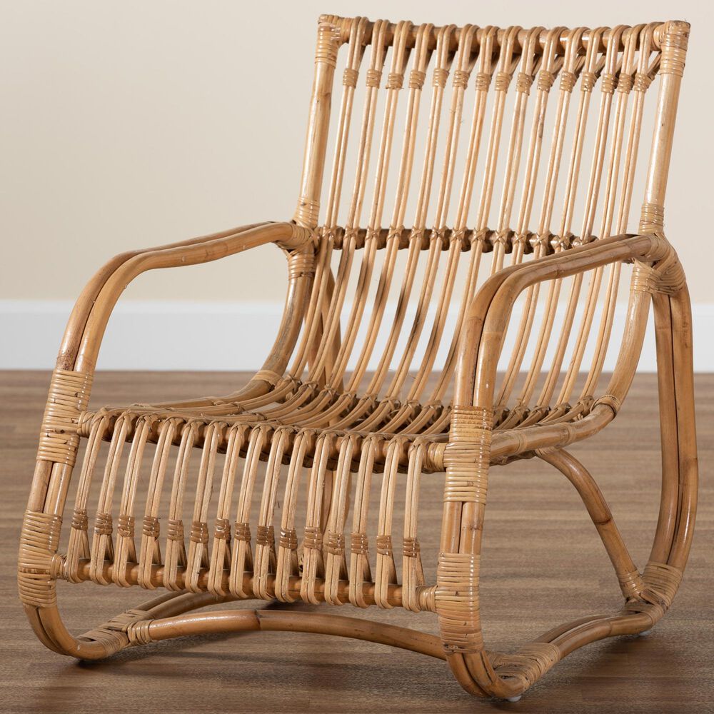 Baxton Studio Blanca Rattan Accent Chair in Natural, , large