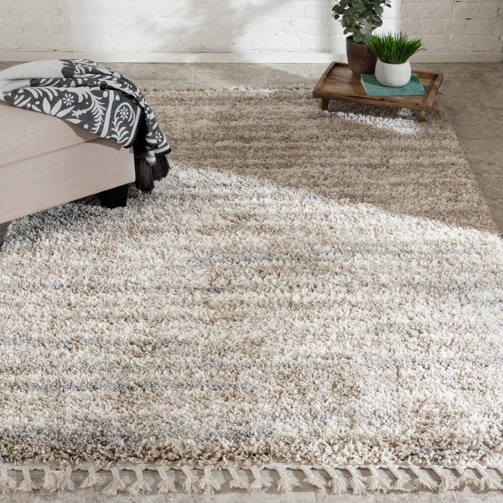 Central Oriental Castle Ohara 5&#39; x 7&#39;3&quot; Cream and Beige Area Rug, , large