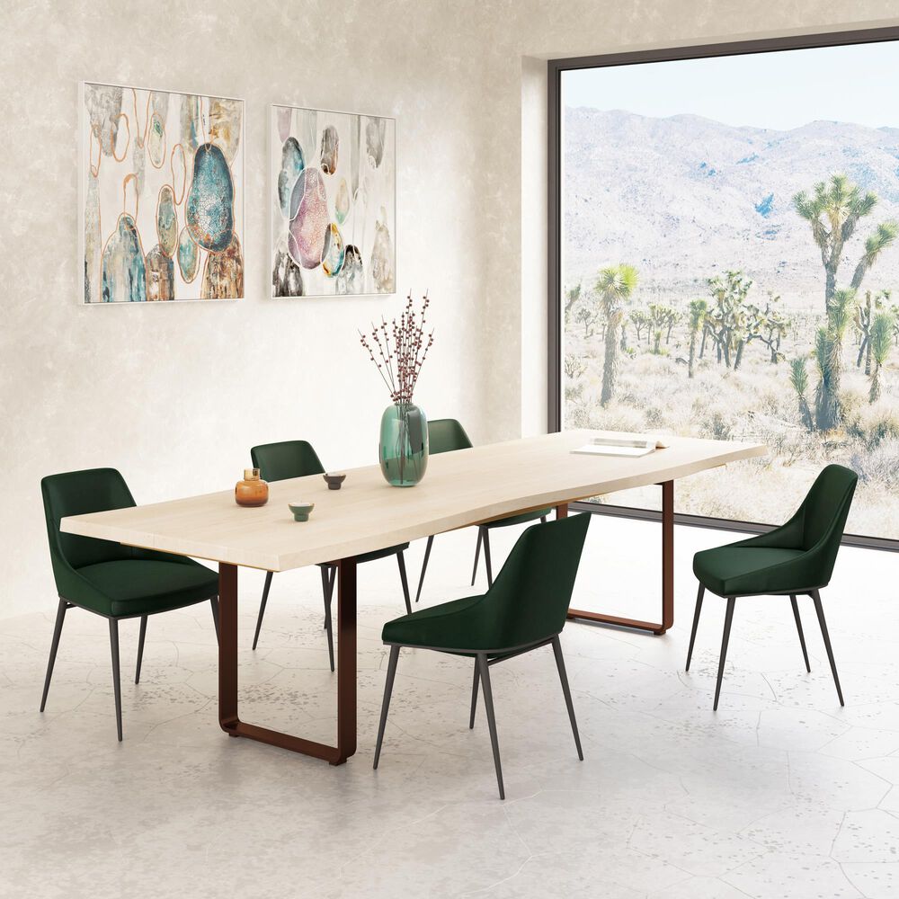 Moe&#39;s Home Collection Wilks Dining Table in White and Silver Grey - Table Only, , large