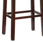 Linon Home Decor Claridge Bar Stool with Red Cushion in Rich Brown, , large