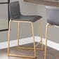 Lumisource Mara Counter Stool with Grey Cushion in Gold (Set of 2), , large