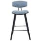 Armen Living Fox Counter Height Stool with Speckled Blue Upholstery in Black Brushed, , large