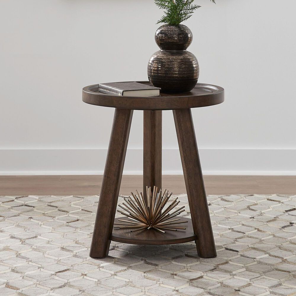 Belle Furnishings Rowland Round Chairside Table in Bronze Spice, , large