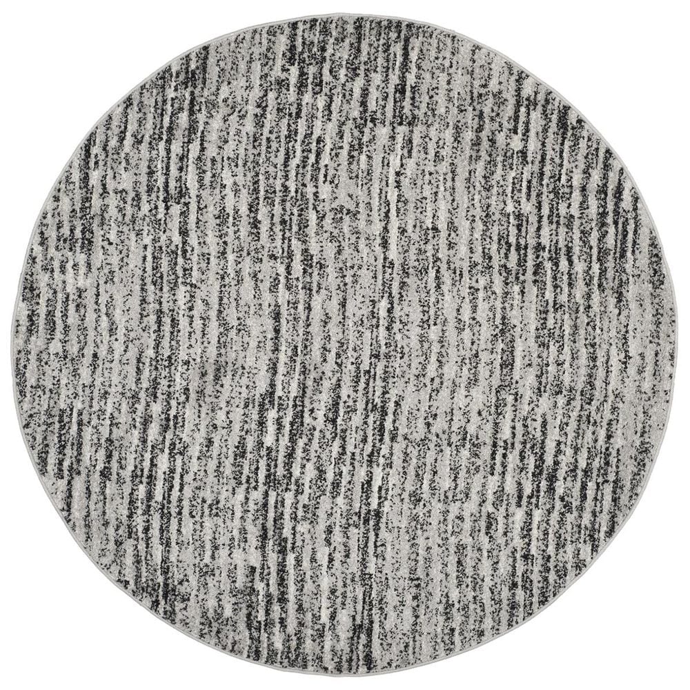 Safavieh Adirondack ADR117A 6&#39; Round Black and Silver Area Rug, , large