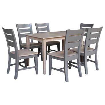 International Concepts 7-Piece Dining Table Set in Graywashed and Clay Taupe, , large